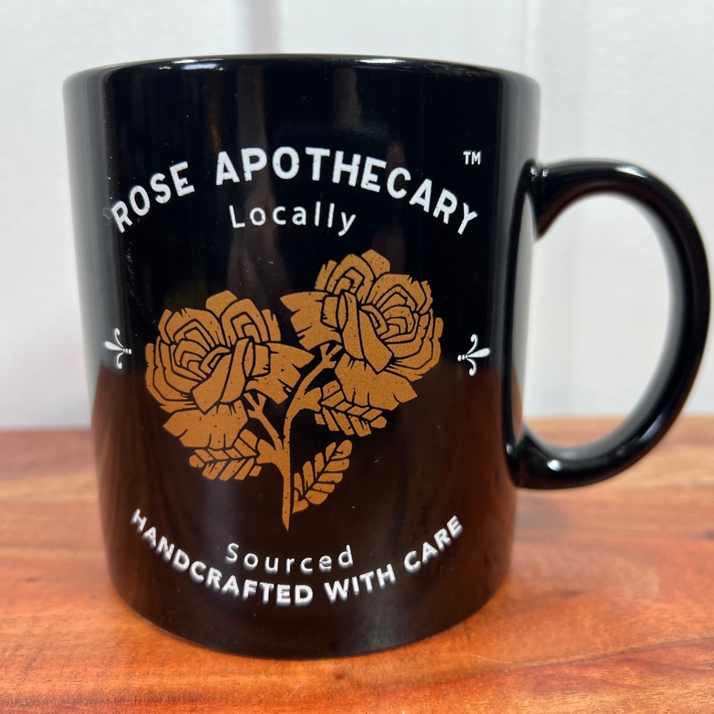 Schitt's Creek Rose Apothecary Black Ceramic Coffee Mug Gold Graphic B-2